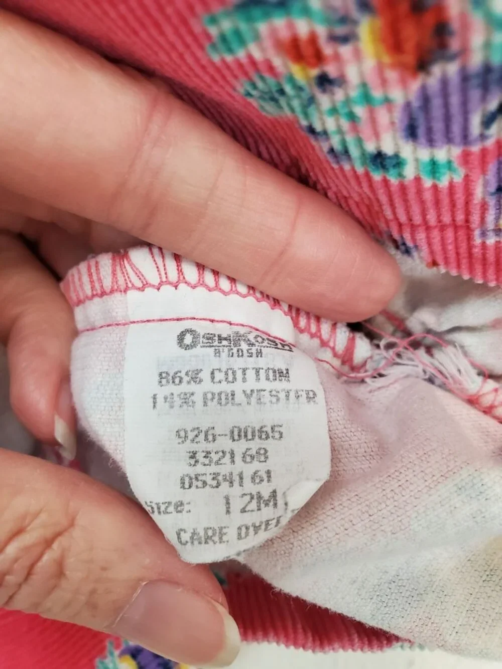 OshKosh B'Gosh vintage 90's pink floral Vestbak overall dress